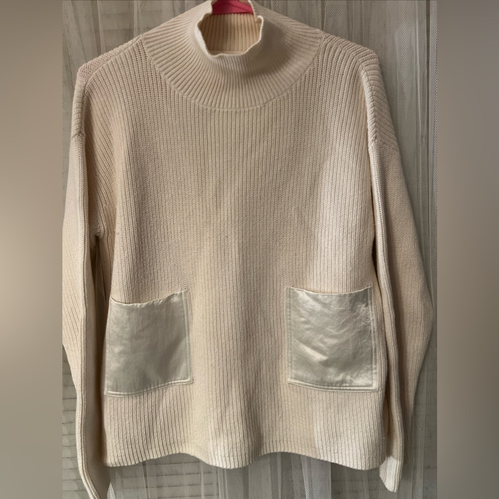 HUGO BOSS FAONIA COTTON & CASHMERE IVORY SWEATER sz S D1 - Picture 1 of 12
